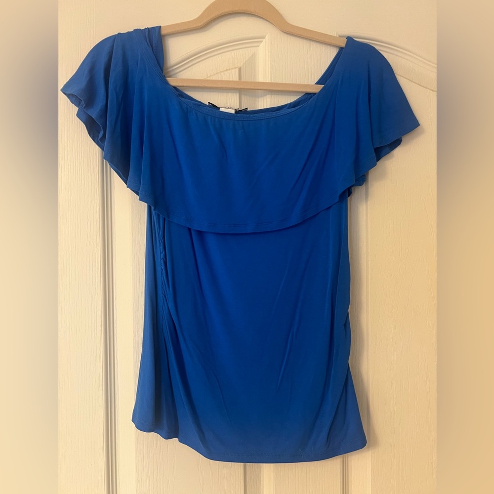 White House Black Market size XS blue off shoulder top